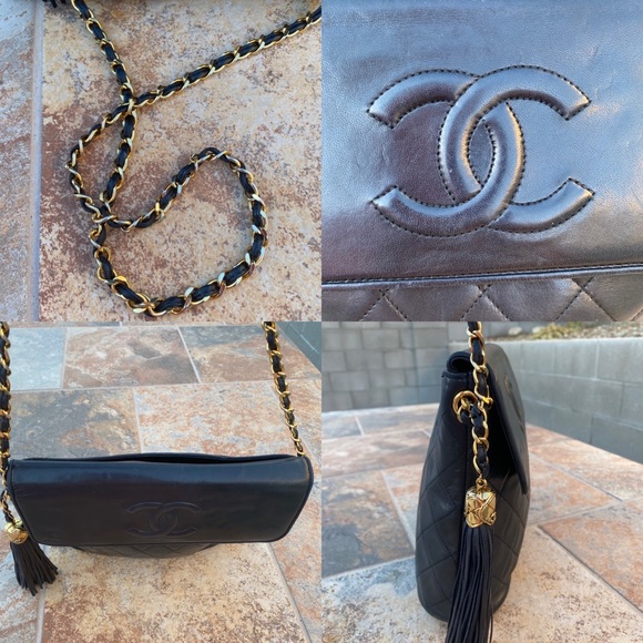 SOLD Chanel Timeless Vintage Diamond Quilted Flap Tassel Bag - Picture 9 of 16